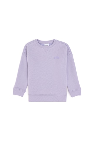 U.S. Polo Assn. Kız Çocuk Lila Şardonlu Bisiklet Yaka Basic Sweatshirt 50297451-VR034