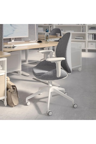 Gunnared Orta Gri-beyaz Çalışma Sandalyesi Ergonomik Ofis Koltuğu