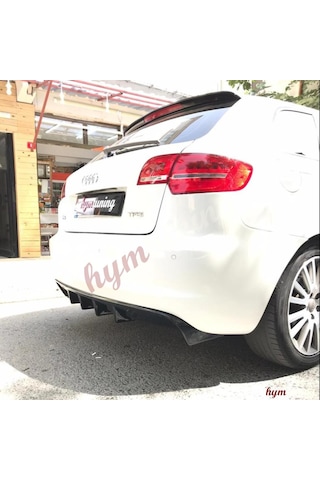 Audi A3 8p Soldan Çiftli Çıkış Difüzör Parlak Siyah - Abs Plastik