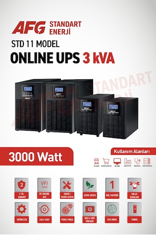 Standart Enerji Afg 3 Kva Online Ups - 2700w Kesintisiz Güç Kaynağı