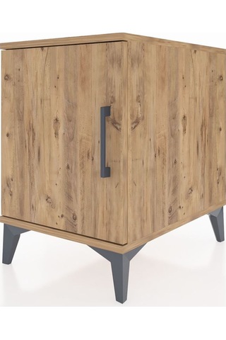 Kronos Komodin 2 Raflı Tek Kapaklı 44x59x64 Çam-çam Atlas Çam