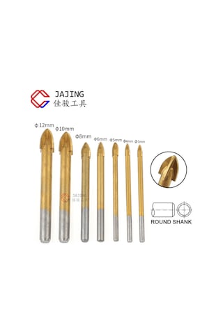 Merttools Cam Fayans Mermer Granit Seramik Porselen Yuvarlak Delik Delme Panç Seti Elmas Uç 7 Parça