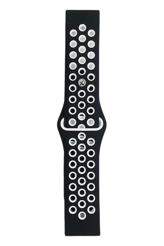 Watch 22mm Spor Delikli Kordon - Siyah-beyaz Çok Renkli