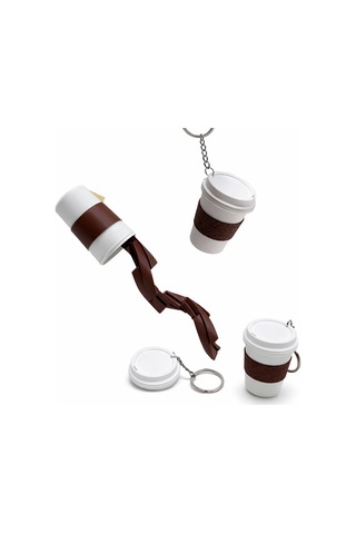 Hareketli Kahve Kupası Anahtarlık Esnek Tasarımlı Eğlenceli Anahtarlık Mini Kahve Bardak Anahtarlık