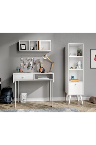 Major Beyaz Çalışma Masası Seti 1 Beyaz