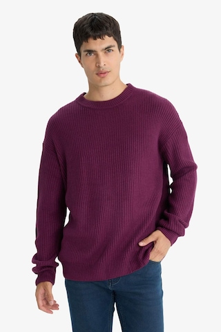 Defacto Oversize Geniş Kalıp Bisiklet Yaka Triko Kazak B9718ax25wnpr326 Mor-pr326