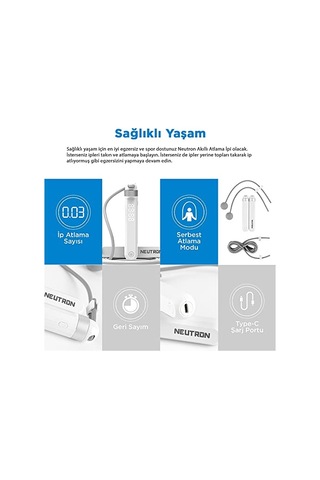 Akıllı Bluetooth Atlama İpi - Egzersiz Atlama, Ayarlanabilir Kablolu Nane Askısız Top Bluetooth Destekli