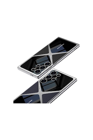Samsung Galaxy S24 Ultra Uyumlu Kılıf İnce Kamera Korumalı Deri Ve Parlak Arka Yüzey Telefon Kılıfı Kapak