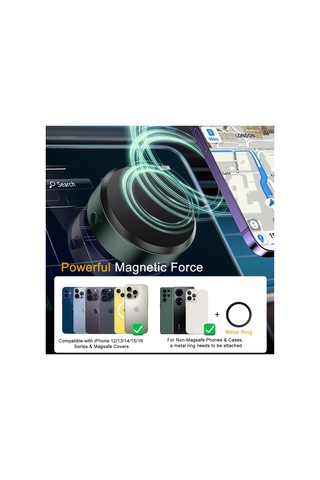 Yifomall Araç İçin Vakum Emici Telefon Tutucu - 360 Döner, Elini Serbest Bırak, Zinc Alloy+abs, X8q Piraz Renk Yeşil