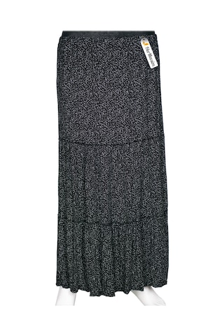 Hesna Kadın Nursel Lastikli 3 Kat Astarsız Siyah Penye Etek D37 Siyah