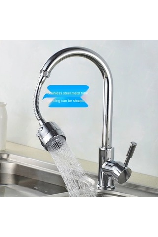 Yaozixa 360 Derece Dönebilen Çok Amaçlı Su Başlığı - Püskürtme Ve Damlatma Önleyici GÜMÜŞ