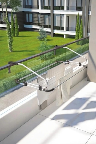 Bayev Eko Yeni Dirsekli Balkon Kurutmalık Siyah - Balkon Askısı Çamaşırlık Siyah