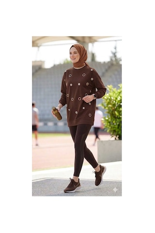 Butik Boncuk İşlemeli Rahat Spor Sweattshirt Tunik Kahve Boncuk İşlemeli Rahat Spor Sweattshirt Tunik Kahve Boncuk İşlemeli Rahat Spor Sweattshirt Tunik