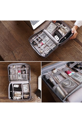 Singree Kırmızı Kationik Su Geçirmez Çok Amaçlı Dijital Aksesuar Çantası - Veri Kablosu Ve Elektronik Eşya Saklama