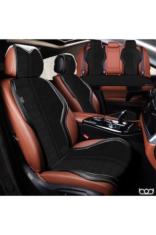 Bod Taytüyü Derili Oto Koltuk Koruyucu Kılıf Gediz Serisi Ön Arka Siyah