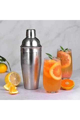 Çelik Kokteyl Shaker - Meyve Suyu Shaker - Kokteyl Karıştırıcı, 750 Ml Açık