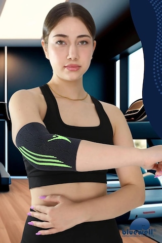 Bluewell Ortopedik Dirseklik / Sporcu Dirsek Destekliği / Örme Elastik Koruyucu / Tenis, Fitness, Voleybol, Antrenman Çok Renkli