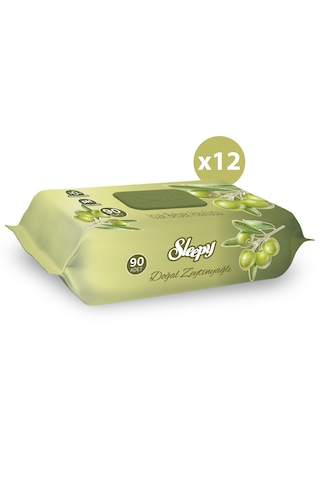 Sleepy Doğal Zeytinyağı Ve Pamuksu Lifler Islak Mendil 12 x 90'lı 1080 Yaprak