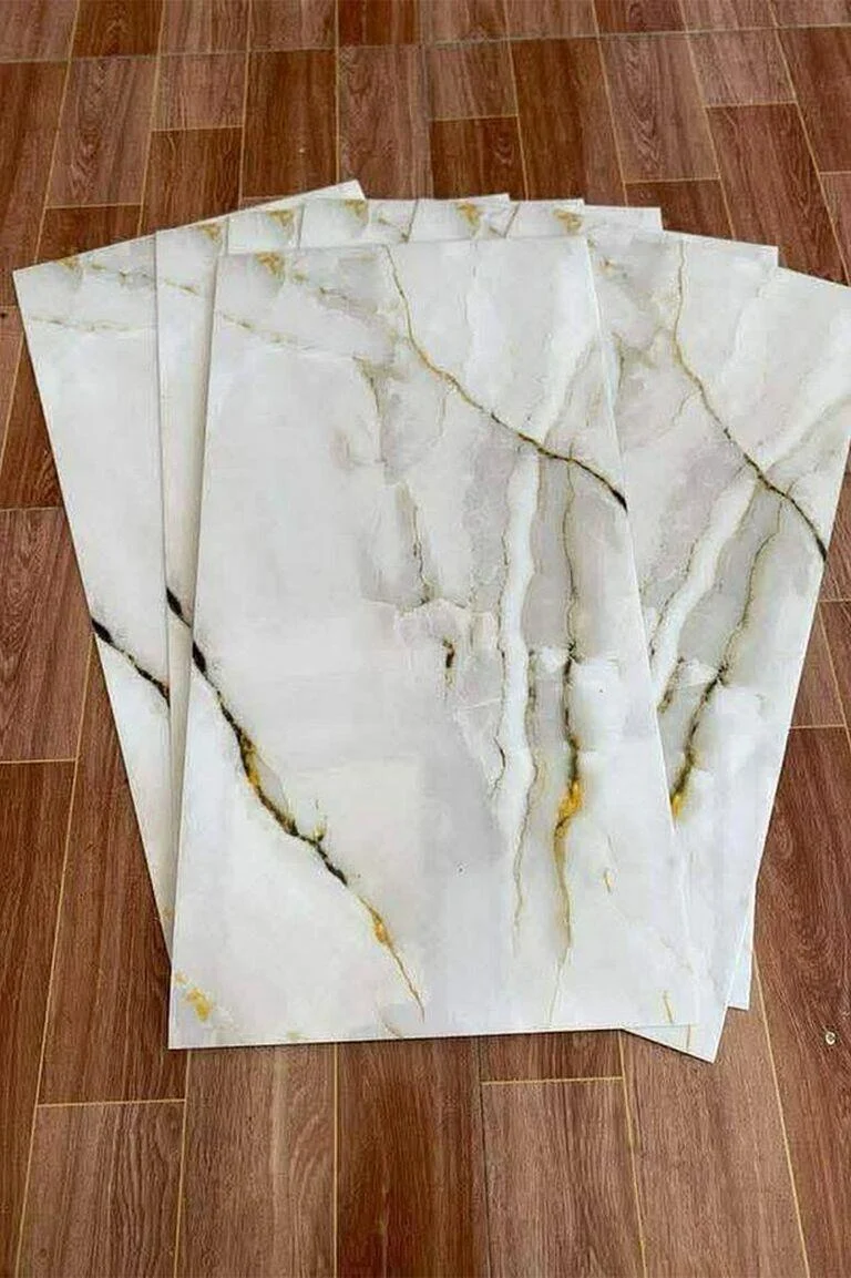 10 Adet 60x30 Pvc Esnek Duvar Paneli Altın - Gri