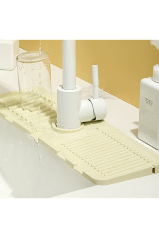 Springsun Gri Silikon Lavabo Açıkçası: Egimli Su Akışlı, Sıçramayı Engelleyen, Kesilebilir Mutfak/banyo Islak Yere Dayanıklı Mat