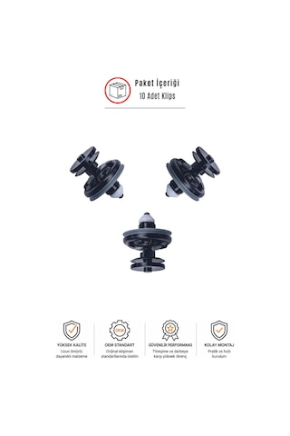 Ford Focus 1-2 C-max Kuga Uyumlu Kapı Döşeme Klipsi 6q0868243 10 Adet