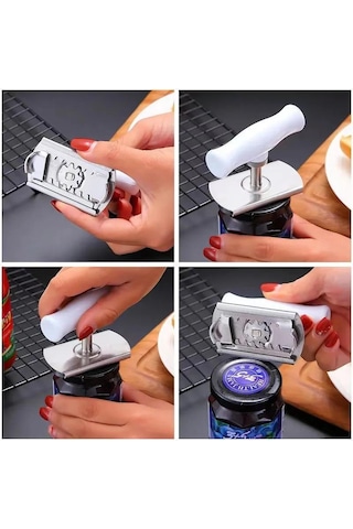 Youmex Yeşil Metal Kavanoz/şişe Açıcı, 9 Cm, Konforlu Abs Kolu, 2.5-9.5 Cm Kapak Çapı, Ev Gereci Yeşil