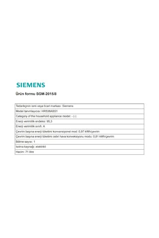 Siemens HR538ABS1 71 L Ankastre Fırın