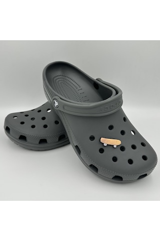 Crocs Terlik Süsü Ve Aksesuarı , Çanta Süsü Renkli Jibbitz Kaykay 02 Görselli Figür Aksesuarı Turuncu-beyaz-siyah