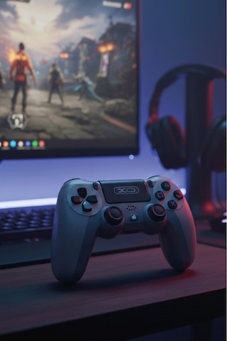 Bluetooth & Kablolu Titreşimli Oyun Kolu Pc Telefon Konsol Uyumu Gamepad Gp6 - Ps4 Android Apple Uyumlu iOS Ps3