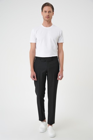Efor Slim Fit Pilesiz Yün Klasik Siyah Kumaş Pantolon P 1191 Siyah