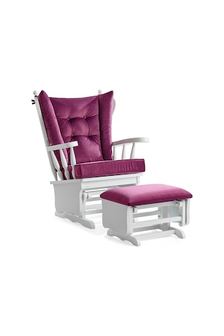 Meltem Kids Sallanır Emzirme Dinlenme Koltuğu Sallanan Sandalye Sallanan Koltuk + Markiz (Beyaz-Mor 2002) Mor