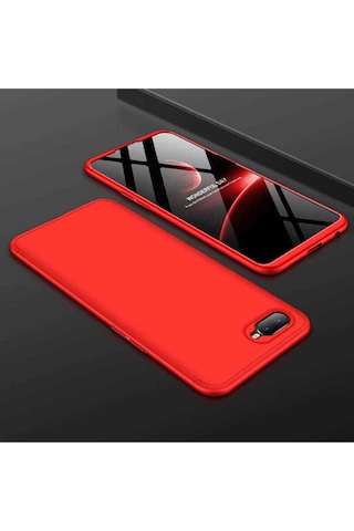 Oppo Ax7 Kılıf Zore Ays Kapak Kırmızı