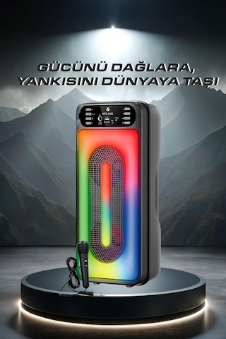 Torima KTS-1555 Mikrofonlu RGB Ledli Taşınabilir Bluetooth Hoparlör