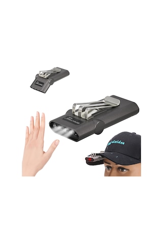 Geeksen Kulaklıksız Kullanim Icin Plastik Ipx6 Su Geçirmez 12000mcd Entegre Kip Led Şapka Işığı - Balıkçılık, Tamir, Kamp İçin Gri