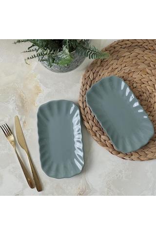 Lexroo Yeşil Sirius Kayık Tabak 23 Cm 2 Adet 326