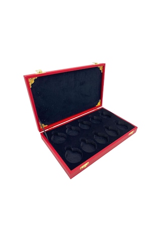 Cep Saati Koleksiyon Kutusu 10 Lu Deri Kırmızı