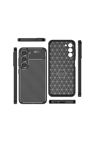 Samsung Galaxy Uyumlu S23 Plus Kılıf Negro Silikon Karbon Kamera Korumalı Nano Glass