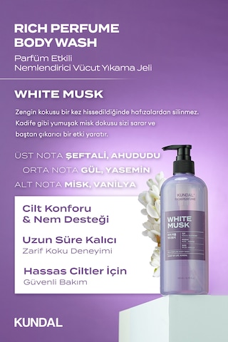 Kundal Rich Perfume Body Wash White Musk Amber 500 ML