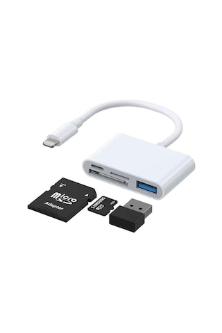 Joyroom S-h142 Lightning - Usb Otg Kart Okuyucu 4 İn 1