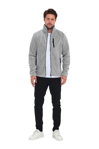 Genıus Store Erkek Polar Tam Fermuarlı 3 Cepli Outdoor Polar Ceket Tactical Flecee Polar-gns Gri