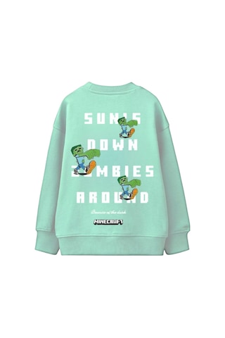 Seabubbles Minecraft Çocuk Sweatshirt St09533 Yeşil