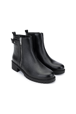 Tamer Tanca Kadın Hakiki Deri Siyah Floter Casual Bot 33 2013 Bn Bot Sk24-25 Sıyah Fltr Siyah Floter