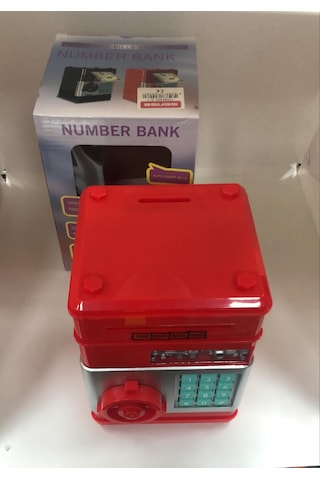 Kırmızı Renk Atm Şifreli Otomatik Kağıt Para Alan Kasa Kumbara