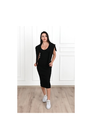 Koza Butik Kadın Askılı Sweatshirtli Elbise 3711-23 001