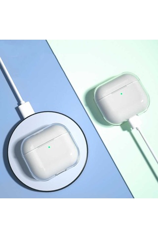 Kilifone - Apple Uyumlu AirPods 3. Nesil - Kılıf Şeffaf Sert Koruyucu Kristal Airbag 14 - Şeffaf