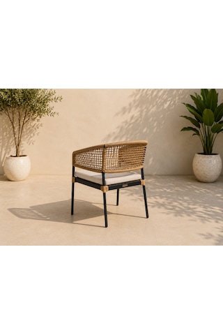 Rattan Bahçe Ve Balkon Mobilyası Wista Model 3+1+1 Krem
