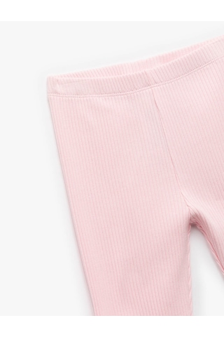 Koton Pamuklu Beli Lastikli Ribanalı Basic Pembe Kız Bebek Tayt 6wmg40016ak Pembe