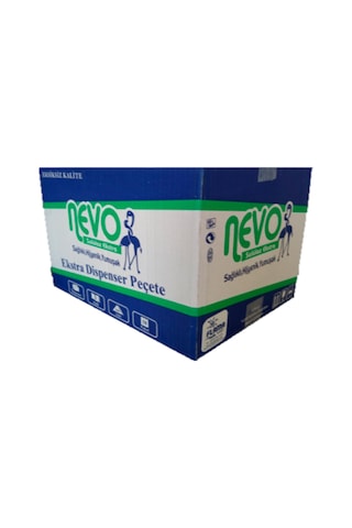 Nevo 3 Katlı Masaüstü Dispenser Peçete - 3 Kat - 21x24 Cm. - 200 Adetlik 18 Paket / Koli