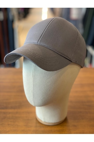 Hamze Düz Basic Pamuklu Unisex Cap Şapka Gri
