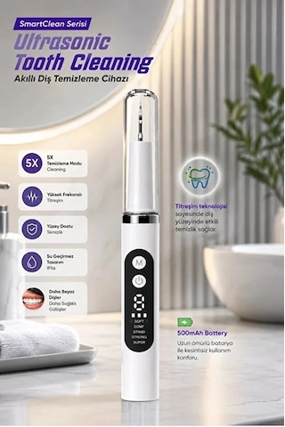 Ultrasonik Diş Temizleme Cihazı 5 Modlu Akıllı Diş Tartarı Ve Plak Temizleyici